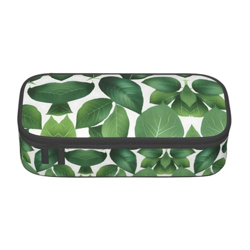 CPyuqw One Basket Federmäppchen mit Zitronen-Aufdruck – Mehrzweck-Stift-Organizer, Schulbedarf, Schreibwaren, Make-up und Bürogebrauch, Kräuterpflanzenblätter, Einheitsgröße, Schulranzen von CPyuqw