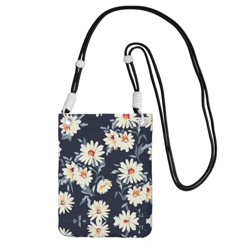 CPyuqw Schwarze Carry Crossbody Geldbörse für Damen - Universal Daisy Print Handytasche Leicht für Outdoor-Aktivitäten, Schwarz , Einheitsgröße CPyuqw Schwarze Carry Crossbody Geldbörse für Damen - Universal Daisy Print Handytasche Leicht für Outdoor-Aktivitäten, Schwarz , Einheitsgröße von CPyuqw