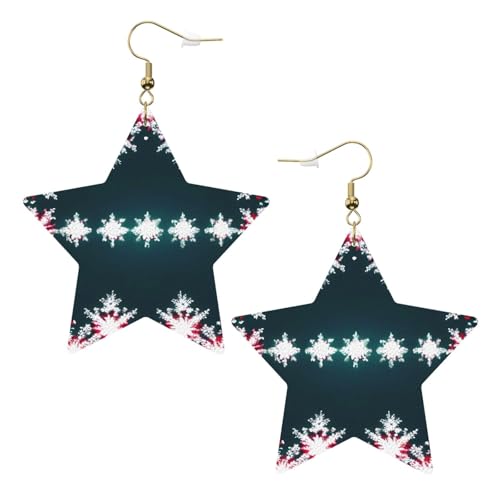 Weiße trendige Leder-Stern-Ohrringe für Frauen – leichter Frohe Weihnachten, baumelnder Schmuck, Partygeschenke und Dekorationen, Einheitsgröße, Leder von CPyuqw