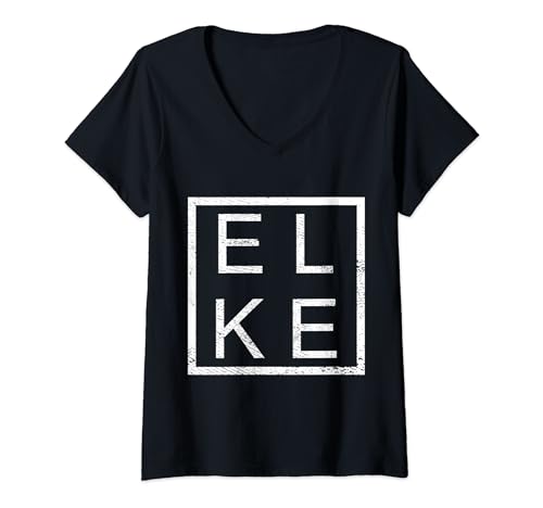 Damen Elke Personalisiert, Elke Name, Frau Elke T-Shirt mit V-Ausschnitt von CQ Name Elke Design für Damen und Herren