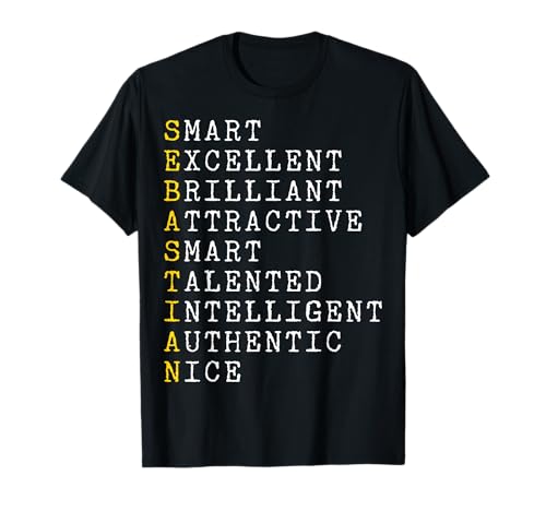 CQ Name Sebastian Design für Herren und Damen Sebastian Adjektive Personalisiert, Name Mann Sebastian T-Shirt, Schwarz, Klein CQ Name Sebastian Design für Herren und Damen Sebastian Adjektive Personalisiert, Name Mann Sebastian T-Shirt, Schwarz, Klein von CQ Name Sebastian Design für Herren und Damen