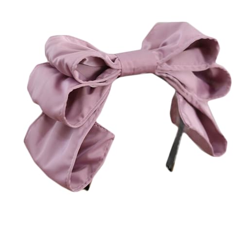 Mode Haarnadel Stoff Schleife Stirnband Frauen große Schleife Kopf Hoop Kopfbedeckungen Lolita Haarschmuck for Mädchen Prom Tea Party(Pink 1) von CQCQC