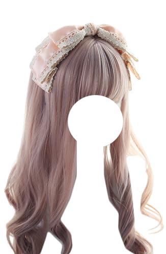 Mode Haarnadel handgemachte Schleife Stirnband Mädchen große Schleife Haarband Frauen Kopfschmuck Lolita Haarschmuck for Party(Pink) von CQCQC