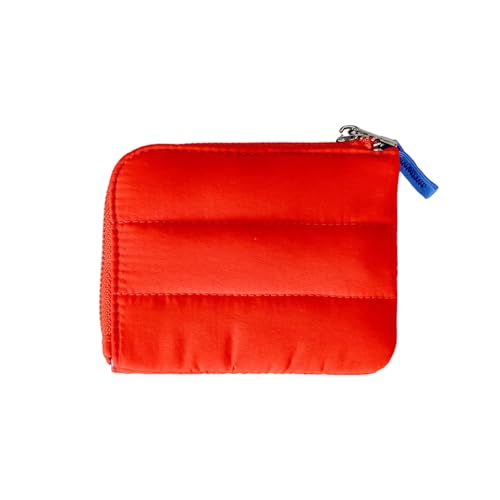 CQEAZ Damen Nylon-Kartenhalter mit Reißverschlüssen, Münzgeldbörse, gesteppt, kleine Geldbörse, für den täglichen Gebrauch, Aurantius, 13x2x10.5cm /5.11x0.78x4.13in von CQEAZ