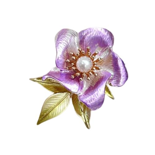 CQEAZ Kamelien-Blumen-Brosche mit eleganten Kunstperlen, handgefertigter Blumen-Anstecknadel, Schmuck für Partys, Hochzeiten und Bankette, Kamelien-Brosche, Approx.3.2x4.2cm/1.26x1.65inch, Metall von CQEAZ