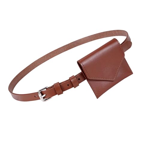 CQEAZ Koreanische Stile, modische kleine Hüfttasche für Damen, PU-Leder, Gürteltaschen mit stilvollem Design und mehreren Fächern, Hüfttasche, braun, approx. As picture shown von CQEAZ