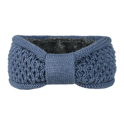 CQEAZ Plüsch-Ohrwärmer mit stilvoller Schleife, dickes pelziges Futter für Make-up, Freizeitkleidung, Wintersport, Strick-Stirnbänder von CQEAZ