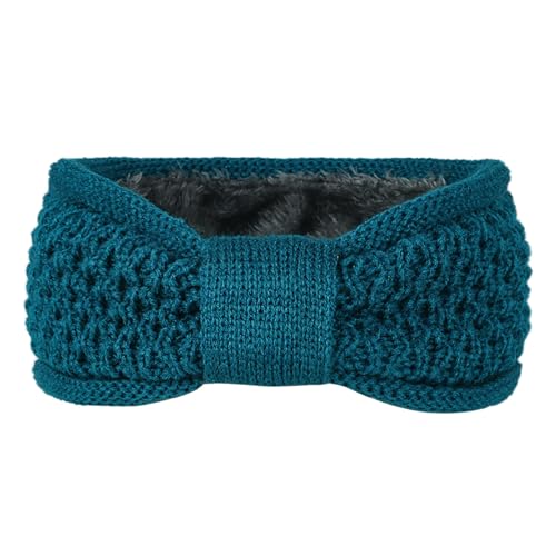 CQEAZ Plüsch-Ohrwärmer mit stilvoller Schleife, dickes pelziges Futter für Make-up, Freizeitkleidung, Wintersport, Strick-Stirnbänder von CQEAZ