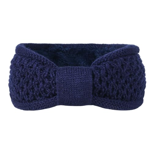 CQEAZ Plüsch-Ohrwärmer mit stilvoller Schleife, dickes pelziges Futter für Make-up, Freizeitkleidung, Wintersport, Strick-Stirnbänder von CQEAZ