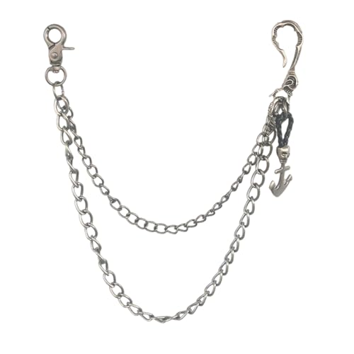 CQEAZ Unisex Totenkopf Taillenkette Biker Jeans Kette Modische Dekoration für trendige Männer und Frauen mit Doppellagigen Designs Taillenkette von CQEAZ