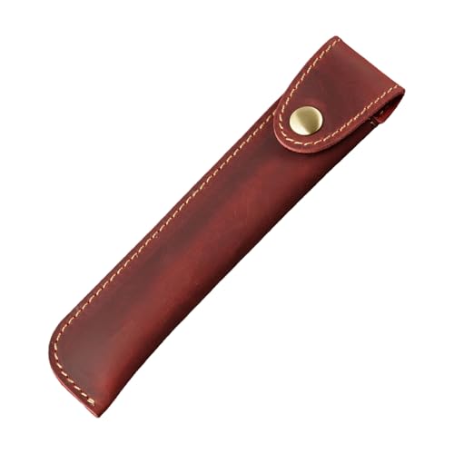 CQEAZ Vintage Leder Stifteetui Füllfederhalter Beutel Leder Stifteetui Füllfederhalter Hülle Leder Federmäppchen, Rötungen, Approx. 3.8x17cm/1.49x6.69in von CQEAZ