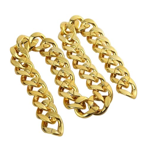 Große Halskette Rapper Fake Gold Kette 90er Jahre Hip Hop Gold Halskette Rapper Kostüm Requisiten Schmuck, 80 cm von CQEAZ