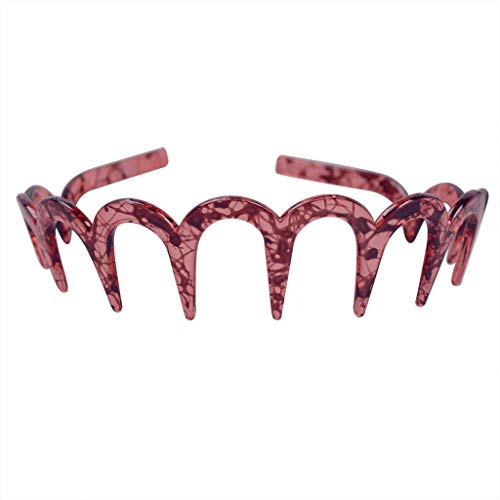 Stabiles braunes Acryl-Stirnband, U-Form, Zahn-Haarkamm, Haarschmuck, Kopfbedeckung, für Mädchen und Damen von CQEAZ