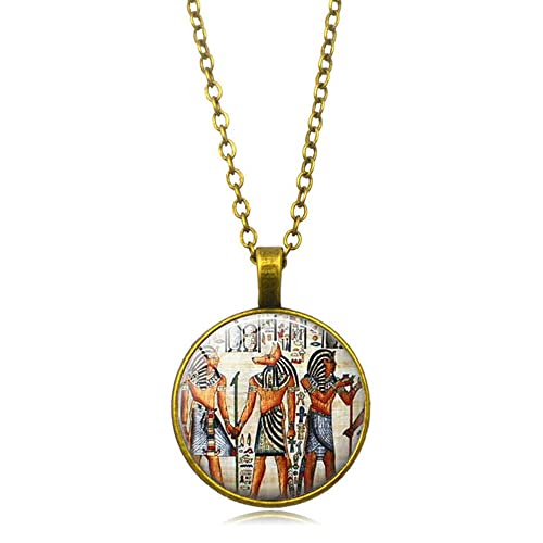 Ägyptischer Gott Anubis Halskette für Herren Damen mit Anhänger,Vintage Ägypten Wolf Anubis Kette für Männer,CQHODFYA Schmuck Geschenkidee,Halskette mit 18" +2" Verlängerung -Mit Schmuckschachtel von CQHODFYA