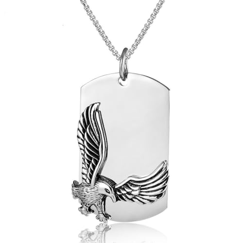 CQHODFYA Adler Halskette für Herren Damen,Edelstahl Kette mit Adler Anhänger für Männer Frauen, Schmuck Geschenk,Kette Silber 23.6" mit Geschenkbox CQHODFYA Adler Halskette für Herren Damen,Edelstahl Kette mit Adler Anhänger für Männer Frauen, Schmuck Geschenk,Kette Silber 23.6" mit Geschenkbox von CQHODFYA