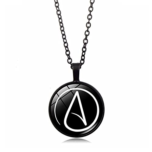 CQHODFYA Atheistisches Zeichen Halskette für Damen Herren mit Anhänger,Kette für Männer Frauen, Schmuck Geschenkidee,Halskette mit 18" Kette+2" Verlängerung-Mit Schmuckschachtel von CQHODFYA