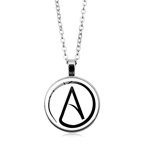 Atheistisches Zeichen Halskette für Herren Damen mit Anhänger,Atheismus Symbol Kette für Männer Frauen,CQHODFYA Schmuck Geschenkidee,Atheist Halskette mit 18"Kette+2" Verlängerung-Mit Schmuckschachtel von CQHODFYA