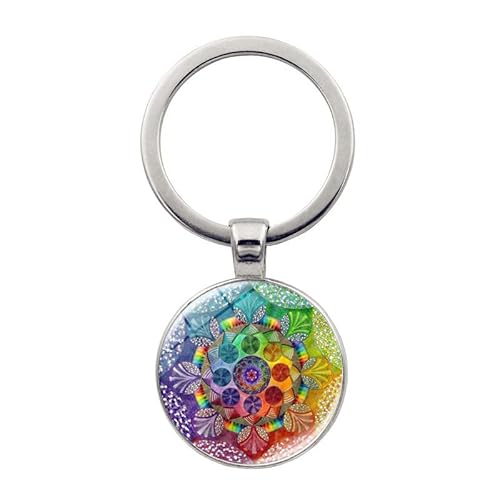 Blume des Lebens Mandala Schlüsselanhänger mit Schlüsselring für Herren und Damen,Lebensblume Schlüsselbund für Autoschlüssel Rucksack Geldbörse,Heilige Geometrie Schlüsselhalter mit Geschenkbox Blume des Lebens Mandala Schlüsselanhänger mit Schlüsselring für Herren und Damen,Lebensblume Schlüsselbund für Autoschlüssel Rucksack Geldbörse,Heilige Geometrie Schlüsselhalter mit Geschenkbox von CQHODFYA