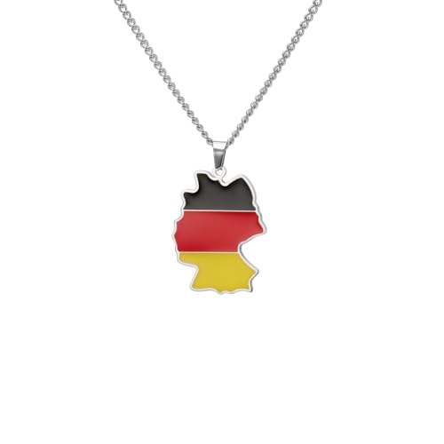 CQHODFYA Deutschland Karte Flagge Halskette für Herren Damen,Edelstahl Halskette Schmuck Geschenk,Kette mit Anhänger,Kette Silber 17" Kette +2" Verlängerung-Mit Schmuckschachtel CQHODFYA Deutschland Karte Flagge Halskette für Herren Damen,Edelstahl Halskette Schmuck Geschenk,Kette mit Anhänger,Kette Silber 17" Kette +2" Verlängerung-Mit Schmuckschachtel von CQHODFYA