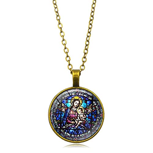 CQHODFYA Jungfrau Maria Mama Baby Halskette für Herren Damen mit Anhänger,Jungfrau Maria Kette für Männer Frauen, Schmuck Geschenkidee,Religiöse Halskette mit 18"+2" Verlängerung-Mit Schmuckschachtel CQHODFYA Jungfrau Maria Mama Baby Halskette für Herren Damen mit Anhänger,Jungfrau Maria Kette für Männer Frauen, Schmuck Geschenkidee,Religiöse Halskette mit 18"+2" Verlängerung-Mit Schmuckschachtel von CQHODFYA