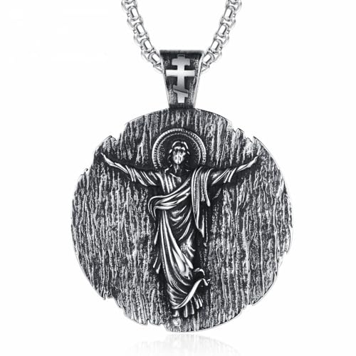 CQHODFYA St Michael Halskette für Herren Damen,Edelstahl Kette mit Saint Michael Erzengel Anhänger, Schmuck Geschenk,Kette Silber 23.6" mit Geschenkbox CQHODFYA St Michael Halskette für Herren Damen,Edelstahl Kette mit Saint Michael Erzengel Anhänger, Schmuck Geschenk,Kette Silber 23.6" mit Geschenkbox von CQHODFYA