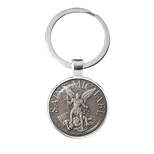 Saint Michael Schlüsselanhänger mit Schlüsselring für Herren und Damen,Erzengel St Michael Schlüsselbund für Autoschlüssel Rucksack Geldbörse,Religiöse Schlüsselhalter Geschenkidee mit Geschenkbox Saint Michael Schlüsselanhänger mit Schlüsselring für Herren und Damen,Erzengel St Michael Schlüsselbund für Autoschlüssel Rucksack Geldbörse,Religiöse Schlüsselhalter Geschenkidee mit Geschenkbox von CQHODFYA