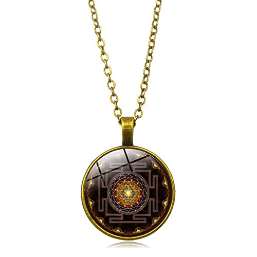 CQHODFYA Sri Yantra Halskette für Herren Damen mit Anhänger,Heilige Geometrie Kette für Männer Frauen, Schmuck Geschenkidee,Buddhistische Halskette mit 18" Kette +2" Verlängerung-Mit Schmuckschachtel CQHODFYA Sri Yantra Halskette für Herren Damen mit Anhänger,Heilige Geometrie Kette für Männer Frauen, Schmuck Geschenkidee,Buddhistische Halskette mit 18" Kette +2" Verlängerung-Mit Schmuckschachtel von CQHODFYA