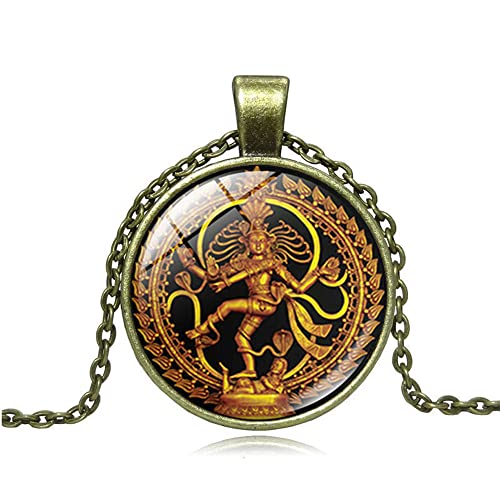 CQHODFYA Tanzende Shiva Nataraja Halskette für Herren Damen mit Anhänger,Hinduistischer Gott Shiva Kette, Schmuck Geschenkidee,Religiöse Halskette 18" Kette+2" Verlängerung-Mit Schmuckschachtel CQHODFYA Tanzende Shiva Nataraja Halskette für Herren Damen mit Anhänger,Hinduistischer Gott Shiva Kette, Schmuck Geschenkidee,Religiöse Halskette 18" Kette+2" Verlängerung-Mit Schmuckschachtel von CQHODFYA