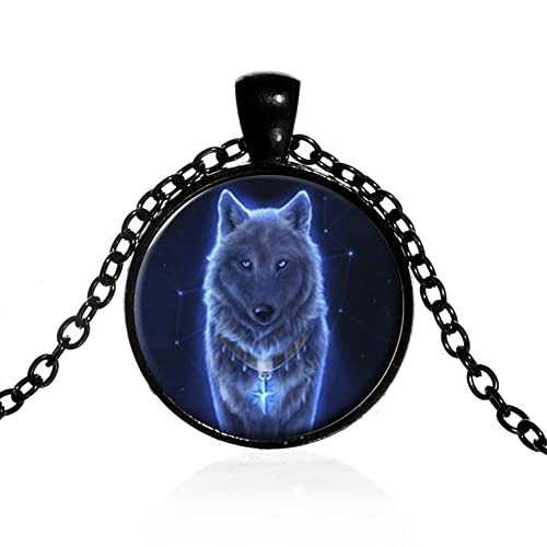 Wolf Talisman Halskette für Damen Herren mit Anhänger,Wolf Religiöse Kette für Frauen Männer CQHODFYA Schmuck Geschenkidee,Spirituelle Wolf Halskette 20'' Kette+2'' Verlängerung -Mit Schmuckschachtel von CQHODFYA