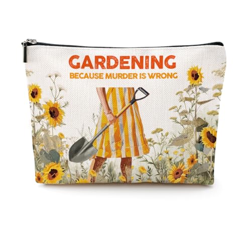 CQM Gartengeschenke, Gartengeschenke, lustige Sonnenblumen-Kosmetiktasche, Pflanzengeschenk, Reißverschlussbeutel, Pflanzenliebhaber, Geschenke für Gärtner, Frau, Schwester, Mutter, Oma, Freund, von CQM