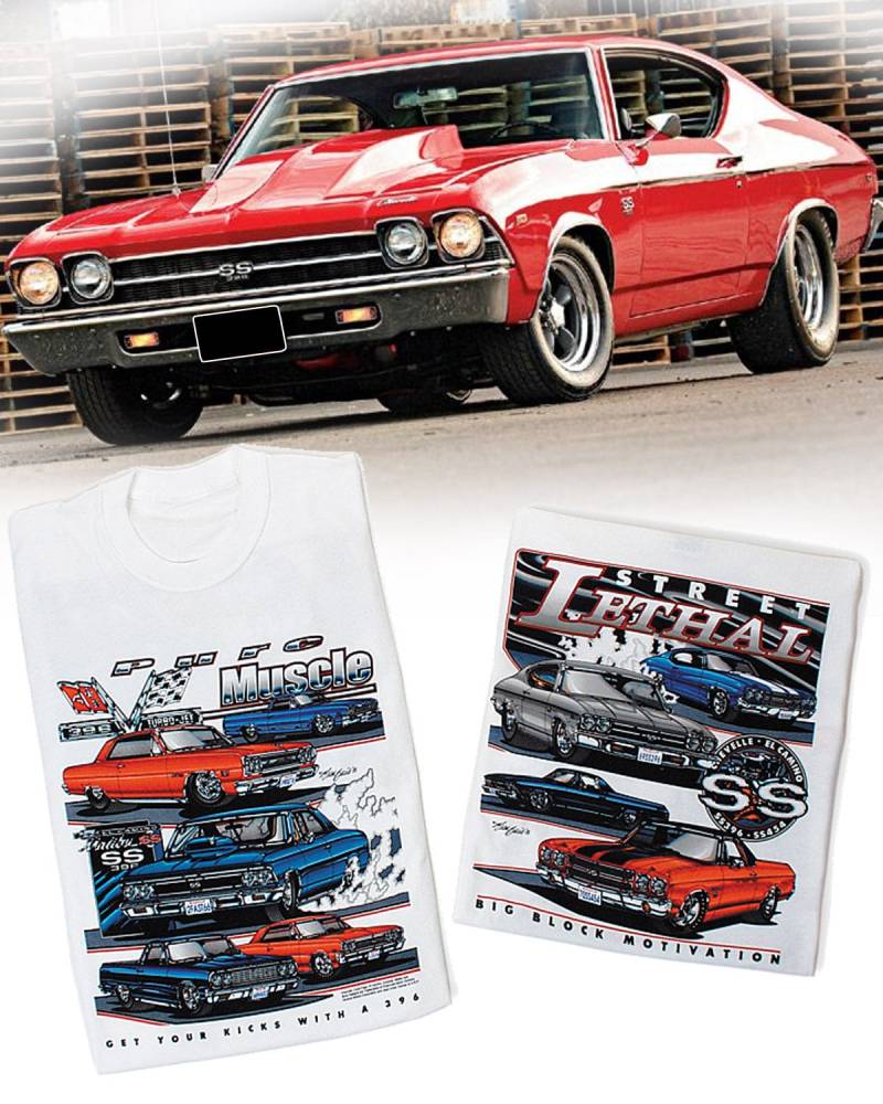 Chevelle Pure Muskel - Street Letal Weiß T-Shirt Hs #002 Ss 396 427 El Camino Super Sport von CQQLAuto