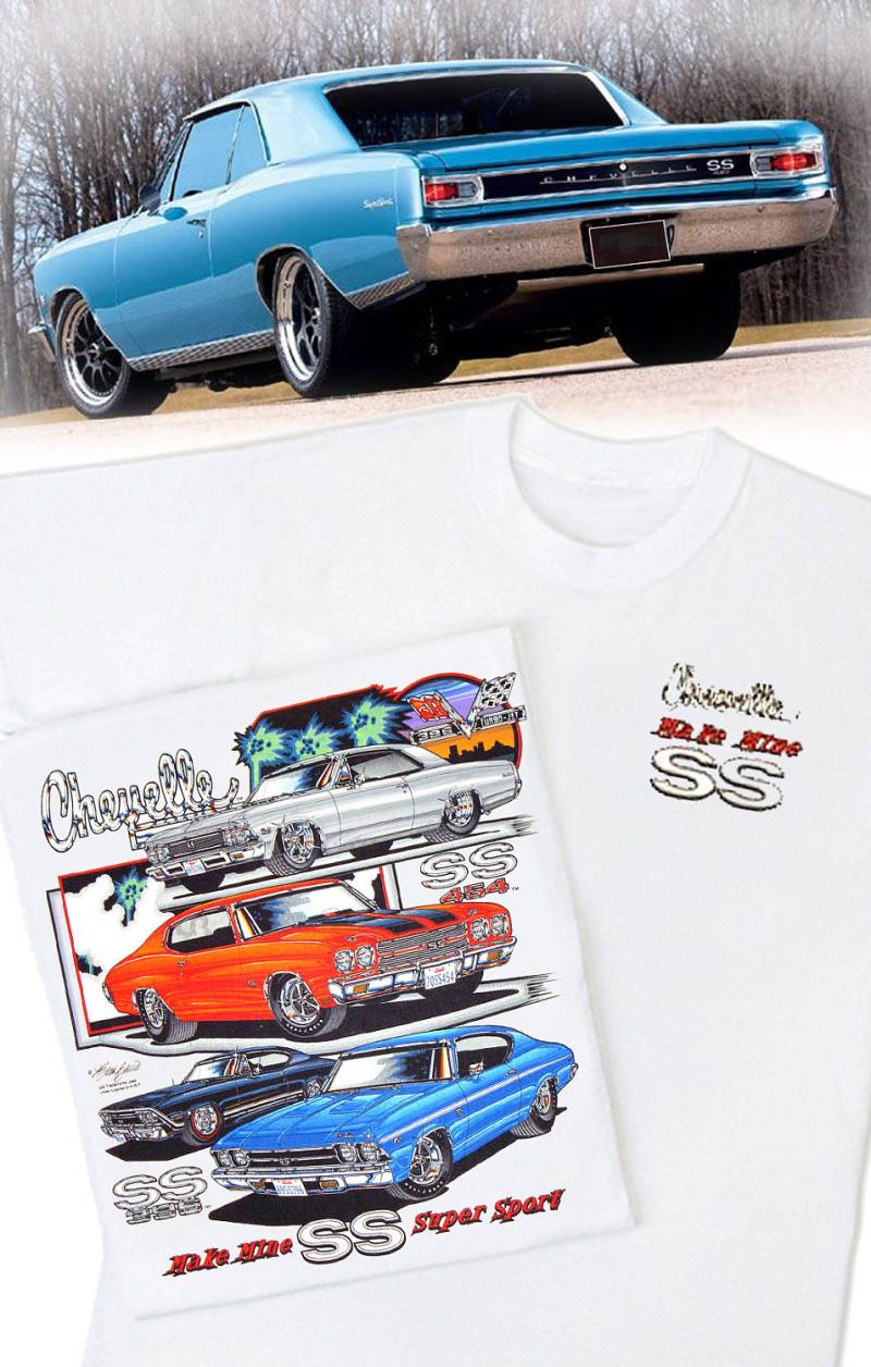 Make Mine Ss Chevelle Weißes T-Shirt - Hs #028 1966 1968 1969 1970 Ss396 Ss454 Corvette Chevy von CQQLAuto