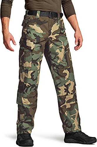 CQR CLSX Herren Taktische Milit? Hose, MKampfhose, BDU/ACU Cargohose, wasserabweisend, Ripstop-Arbeitshose, Wandern, Outdoor Bekleidung, Uap03 1pack - Woodland Olive, XL Lang von CQR