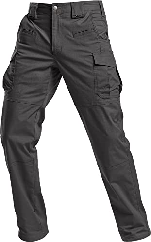 CQR Herren Flex-Stretch-Taktikhose, Wasserabweisende, leichte Ripstop-Cargohose, Arbeitshose, Tfp513 1pack - Charcoal, 36W / 30L von CQR