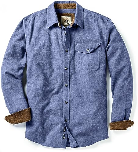 CQR Herren Langarm Flanell bequemes Button-up Baumwollhemd, Hof113 1pack - French Blue, 3XL von CQR