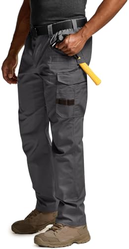 CQR Herren Ripstop-Arbeitshose, wasserabweisend, Taktische, Straight-Leg Hose, f? Au?narbeiter, Cargohose, Twp320 1pack - Charcoal, 28W / 30L von CQR