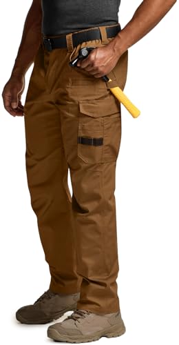 CQR Herren Ripstop-Arbeitshose, wasserabweisend, Taktische, Straight-Leg Hose, f? Au?narbeiter, Cargohose, Twp320 1pack - Copper Brown, 40W / 32L von CQR