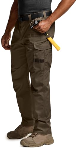 CQR Herren Ripstop-Arbeitshose, wasserabweisend, Taktische, Straight-Leg Hose, f? Au?narbeiter, Cargohose, Twp320 1pack - Tundra, 42W / 32L von CQR