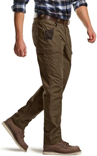 CQR Herren Ripstop-Arbeitshose, wasserabweisend, Taktische, Straight-Leg Hose, für Außenarbeiter, Cargohose, Twp307 1pack - Tundra, 36W / 32L von CQR