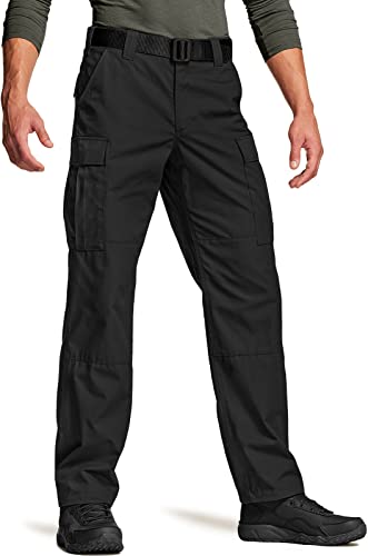 CQR Herren Taktische Militär Hose, MKampfhose, BDU/ACU Cargohose, wasserabweisend, Ripstop-Arbeitshose, Wandern, Outdoor Bekleidung, Ubp03 1pack - Black, XXL Lang von CQR