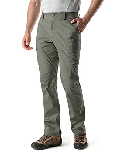 CQR Herren Wasserabweisende, leichte Wanderhose, USF 50+, Stretchhose, Cargohose, Arbeitshose, Txp424 1pack - Olive, 34W / 30L von CQR