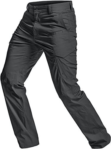 CQR Herren Wasserabweisende, leichte Wanderhose, USF 50+, Stretchhose, Cargohose, Arbeitshose, Txp440 1pack - Charcoal, 28W / 30L von CQR