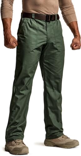 CQR Taktische Hose für Männer aus Ripstop, wasserdichte leichte EDC Arbeitshose, Outdoor Wanderhose, Tlp001 1pack - Green Kelp, 34W / 32L von CQR