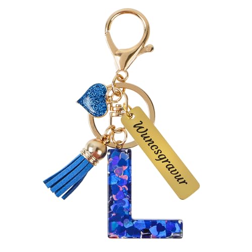 CQSXM Schlüsselanhänger Buchstabe I Personalisierter Schlüsselanhänger zum selbst gestalten mit Gravur I Keychain Geschenk für Kinder, Mädchen, Frauen (Gold) von CQSXM