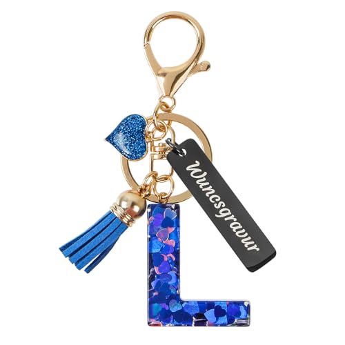 CQSXM Schlüsselanhänger Buchstabe I Personalisierter Schlüsselanhänger zum selbst gestalten mit Gravur I Keychain Geschenk für Kinder, Mädchen, Frauen (Schwarz) von CQSXM