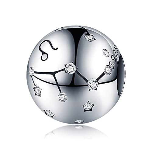 Damen Charm Anhänger Sternzeichen für Armband 925 Sterling Silber 12 Sternbilder Charms Beads passend für Pandora Armband, Kompatibel mit Europäischen Armband und Halskette für Frauen Mädchen von CQWVB
