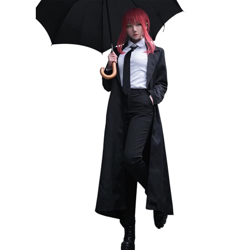 CR ROLECOS Chainsaw Man Cosplay Denji Makima Cosplay Outfit Kostüm Power Uniform Herren Schwarze Jacke Anzug Set Halloween M von CR ROLECOS