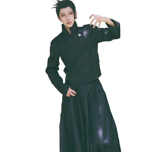 CR ROLECOS Jujutsu Kaisen Cosplay Kostüm Geto Suguru Schuluniform Jacke Hose für Anime Jungen Halloween-Kostüm Anime Männer Fasching Karneval Party-Outfits L von CR ROLECOS