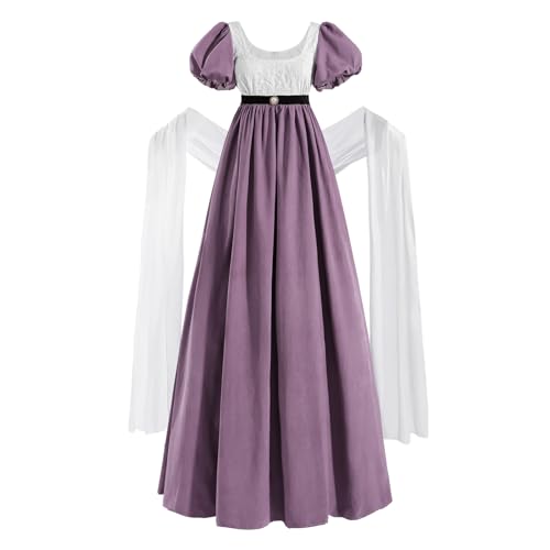CR ROLECOS Kleider 19 jahrhundert Rokoko Kleid Damen Regency Kleid Damen Empire XXL von CR ROLECOS