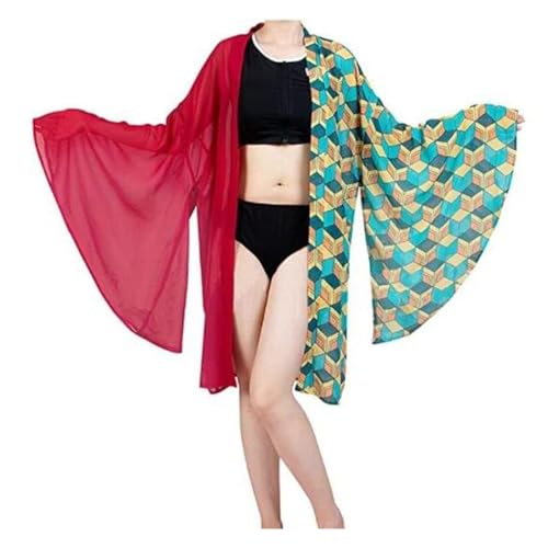 CR ROLECOS Tomioka Giyuu Cosplay Bademode 3 Stück Badeanzug Damen mit Cover Up für Sommer Tankini Set Bikini Strandkleidung Bademode Strandurlaub M von CR ROLECOS